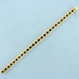 Vintage Onyx Bracelet In 14k Yellow Gold