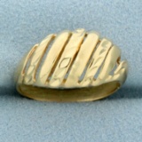 Diamond Cut Dome Ring In 14k Yellow Gold