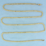 30 Inch Rope Link Chain Necklace In 14k Yellow Gold