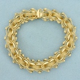 Braided Double Link Bracelet In 14k Yellow Gold