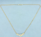 Diamond Cut Two Tone Pendant On Chain In 10k Yellow And White Gold