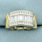 2ct Tw Baguette And Princess Diamond Ring In 14k Yellow And White Gold