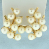 Designer Ming's Pearl Earrings In 14k Yellow Gold