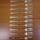 Antique Set Of 10 Nils Johan Nij4 Silverplate Pie Dessert Forks