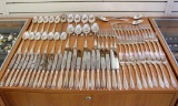 Antique 1932 Svensk Spetsig Swedish 84 Piece Sterling Silver Flatware Set