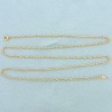 19 Inch Prince Of Wales Link Chain Necklace In 14k Yellow Gold