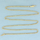 20 Inch Rope Link Chain Necklace In 14k Yellow Gold