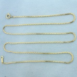 Italian Made 23 1/2 Inch Boston Link Chain Necklace In 14k Yellow Gold