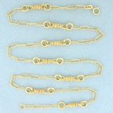24 Inch Fratelli Chini Designer Elongated Cable Link Necklace In 18k Yellow Gold