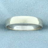 Mens Wedding Band Ring In 14k White Gold