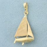 Sail Boat Pendant In 14k Yellow Gold