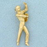 Flamenco Dancer Pendant In 14k Yellow Gold