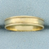 Beaded Edge Milgrain Wedding Band Ring In 10k Yellow Gold