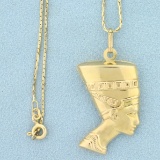 Queen Nefertiti Necklace In 14k Yellow Gold