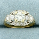 Vintage 1.25ct Tw Diamond Engagement Ring In 14k Yellow Gold