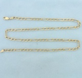 20 Inch Figaro Link Chain Necklace In 10k Yellow Gold