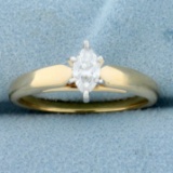 Solitaire Marquise Diamond Engagement Ring In 14k Yellow Gold