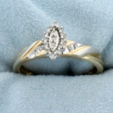 Vintage Two Tone Diamond Ring In 10k Yellow And White Gold