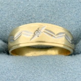 Vintage Two Tone Diamond Pinky Ring In 14k Yellow And White Gold