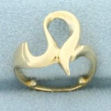 Designer Abstract Ring In 14k Yellow Gold