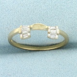 Baguette Diamond Ring Jacket In 10k Yellow Gold