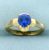 Vintage 3/4ct Spinel Solitaire Ring In 10k Yellow Gold