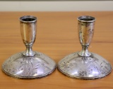 Gorham Star Design Sterling Silver Candlesticks