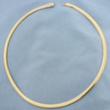 18 Inch Reversible Omega Necklace In 14k Yellow And White Gold