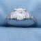 Vintage 1.4ct Tw Diamond Engagement Ring In Platinum