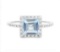 Large 2.1ct Sky Blue Topaz Halo Ring In Sterling Silver