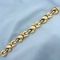 Two Tone Italian Made Designer Link Statement Bracelet In 14k Yellow And White Gold