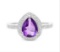 1.4ct Amethyst & Diamond Halo Ring In Sterling Silver