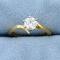 Over 1/2ct Diamond Solitaire Engagement Ring In 14k Yellow Gold Bypass Setting