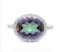 Huge 4.3ct Mystic Topaz & Diamond Statement Ring In Sterling Silver