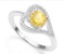 Citrine & Diamond Heart Ring In Sterling Silver