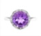 Huge 3.1ct Amethyst Statement Ring In Sterling Silver