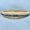 Designer 5ct Tw Natural Sapphire And Diamond Bangle Bracelet In 18k Yellow Gold