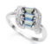 Ocean Mystic Topaz & Diamond Scroll Ring In Sterling Silver