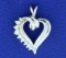 1/3ct Tw Diamond Heart Pendant In 14k White Gold