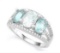 Aquamarine & Sky Blue Topaz Ring In Sterling Silver