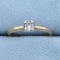 Vintage 1/5ct Solitaire Diamond Engagement Ring In 14k Yellow Gold