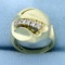 Unique Art Deco Style Diamond Ring In 14k Yellow Gold