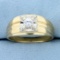 Men's Solitaire 1/3ct Diamond Ring In 14k Yellow And White Gold