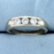 Mens 3/4ct Tw Diamond Three-stone Wedding Or Anniversary Ring In 14k White Gold
