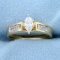 Vintage Marquise And Round Diamond Engagement Ring In 14k Yellow Gold