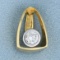 Unique 1/3ct Solitaire Diamond Pendant Or Slide In 14k Yellow And White Gold