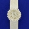 Antique Womens Diamond Swiss Made 17 Rubis Incabloc Windup Watch In Solid 18k White Gold