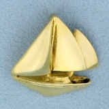 Sailboat Pendant In 18k Yellow Gold