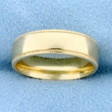 Beaded Edge Milgrain Wedding Band Ring In 10k Yellow Gold