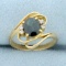 Chrome Tourmaline And Diamond Bypass Ring In 14k Yellow Gold